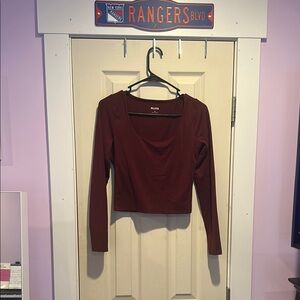 Hollister Deep Red Long Sleeve Blouse